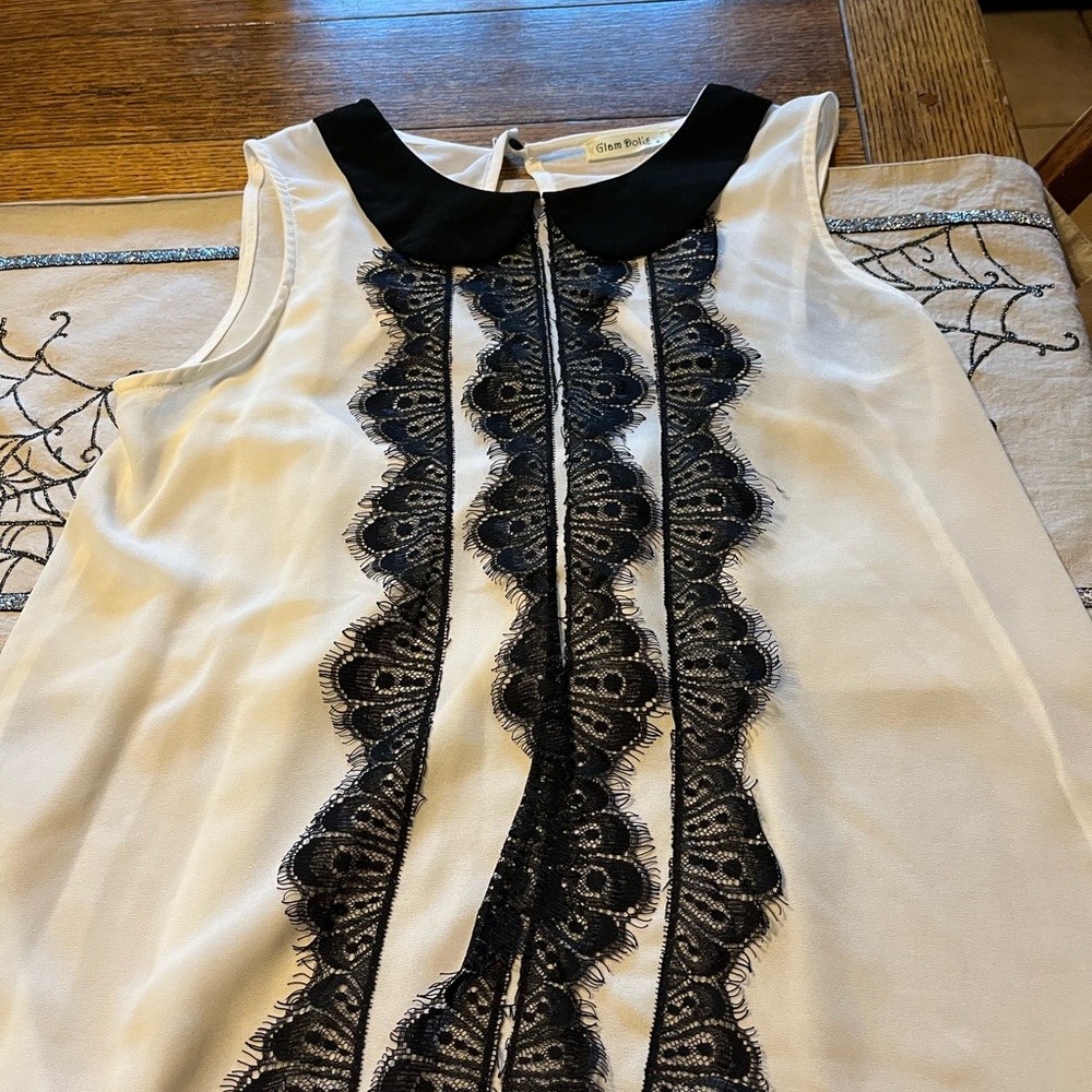 Cream with black lace